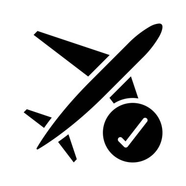 Uçuş Web simgesi vektör illüstrasyonunu onayla
