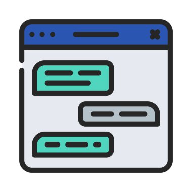 Sohbet Pencere Web simgesi vektör çizimi