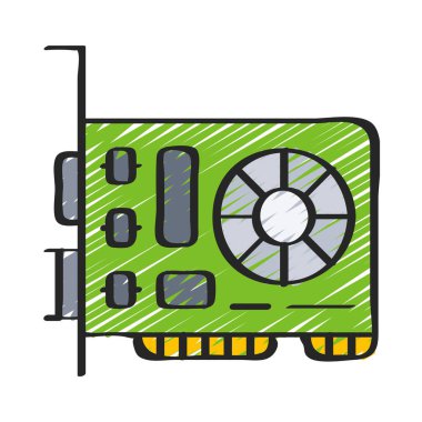 Grafik Kart Web simgesi vektör illüstrasyonu