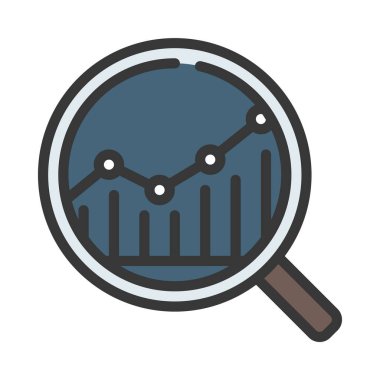 Pazar Araştırması düz simgesi, vektör illüstrasyonu