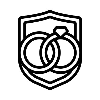 Düğün Sigortası Web simgesi vektör illüstrasyonu