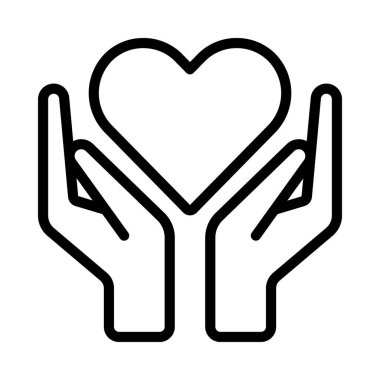 Aşk web simgesi vektör illüstrasyonunu ver