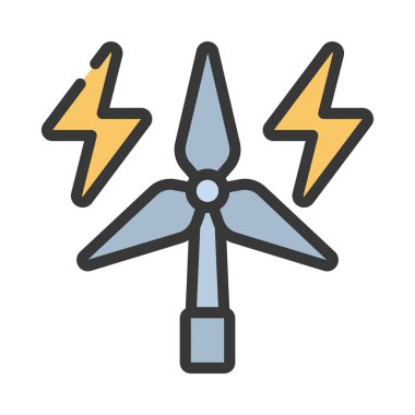 Rüzgar güç türbini. Web simgesi basit illüstrasyon         