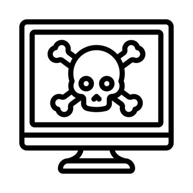 Bilgisayar Ölüm simgesi, vektör illüstrasyonu 