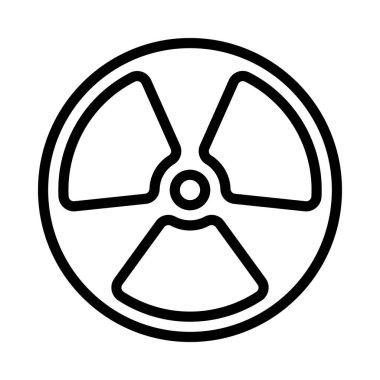 Nükleer Uyarı işareti vektör simgesi beyaz arkaplanda izole edildi