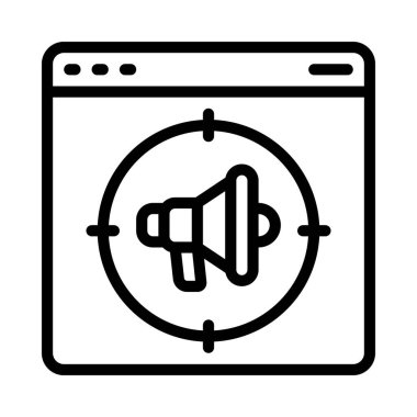 Hedef Pazarlama web simgesi vektör illüstrasyonu