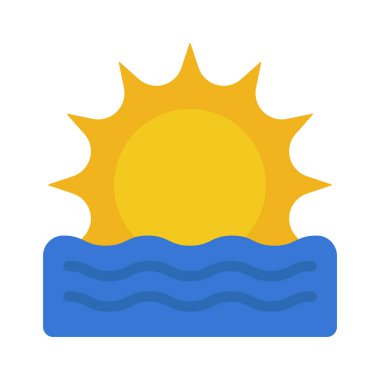 gündoğumu web simgesi vektör illüstrasyonu