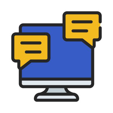 Bilgisayar İletileri simgesi, vektör illüstrasyonu 