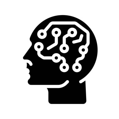 yapay zeka web simgesi vektör illüstrasyonu