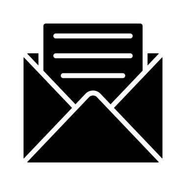 Beyaz arkaplanda zarf simgesi, vektör illüstrasyonu 