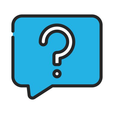 Soru İşareti ileti ikonu vektör illüstrasyonu 