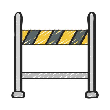 İnşaat Alanı Bariyer Ağı vektör illüstrasyonuName