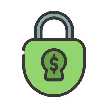 Para Kilidi web simgesi vektör çizimi