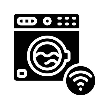 çamaşır makinesi ikon vektör çizimi