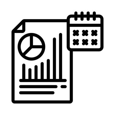 Yatırım Takvimi simgesi, vektör illüstrasyonu 