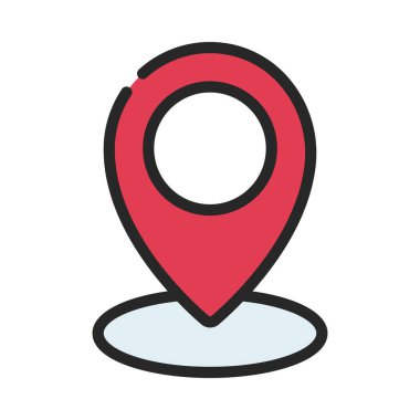 Basit konum simgesi, vektör illüstrasyonu