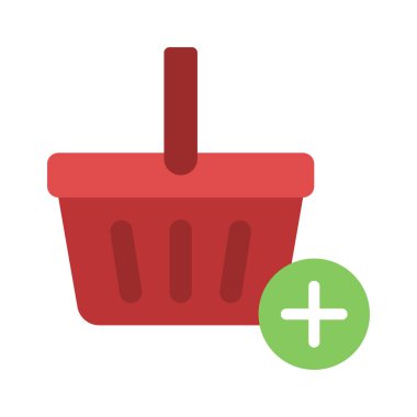 Basket web simgesi vektör illüstrasyonuna ekle