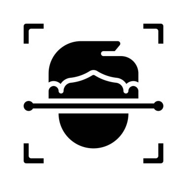 Yüz Tarama Web simgesi vektör çizimi