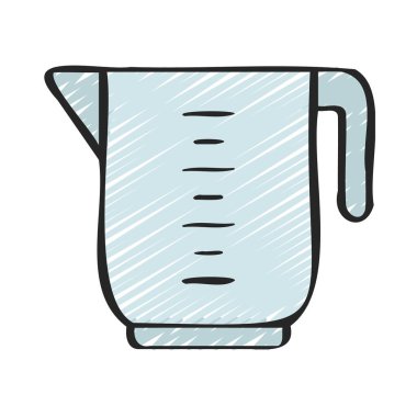 Sürahi ağ ikonu vektör illüstrasyonunu ölçülüyor