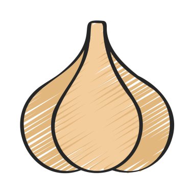 karikatür karalama sarımsak, vektör çizimi           