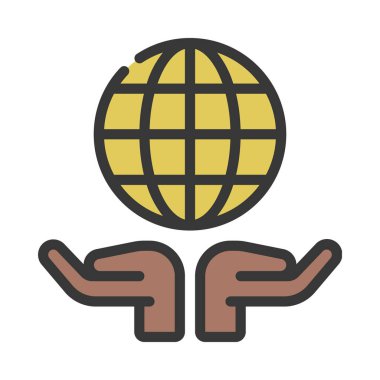 Global Delivery web simgesi vektör illüstrasyonu