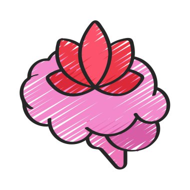 Zihinsel Rahatlama Web simgesi vektör illüstrasyonu