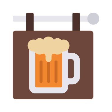  Pub İşareti Web simgesi vektör illüstrasyonu
