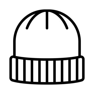 Beanie Şapka web simgesi vektör illüstrasyonu