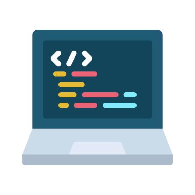 Web kodlama simgesi, vektör illüstrasyonu programlama     