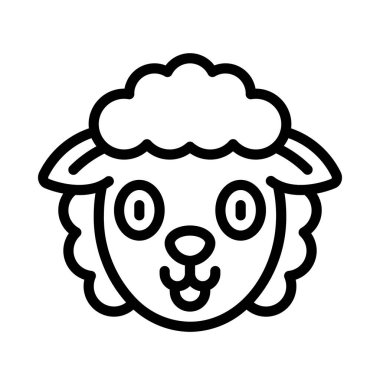 çiftlik koyunu düz ikon vektör çizimi 