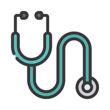 Stethescope web simgesi vektör çizimi