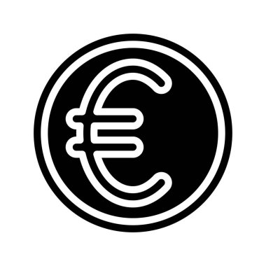 Avro sikkesi para simgesi doldurulmuş dış hat biçimi       