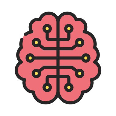 Beyin simgesi, vektör illüstrasyonu basit tasarım