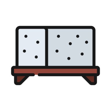  Tray Web Simgesi Resimlendirmesinde Tofu 