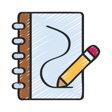 Çizim Defteri simgesi, vektör illüstrasyonu