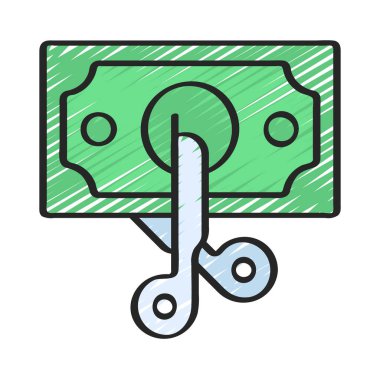 Kesme Maliyeti web simgesi vektör illüstrasyonuName