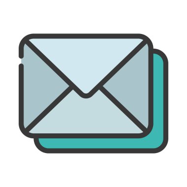 E- posta Üstüste bindirme simgesi, vektör illüstrasyonu 