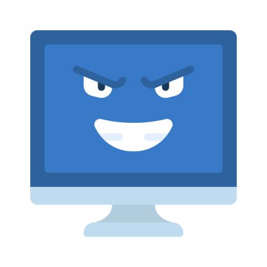 Şeytani Bilgisayar Web simgesi vektör illüstrasyonu