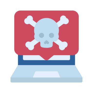 Dizüstü bilgisayar Ölüm İleti simgesi, vektör illüstrasyonu 