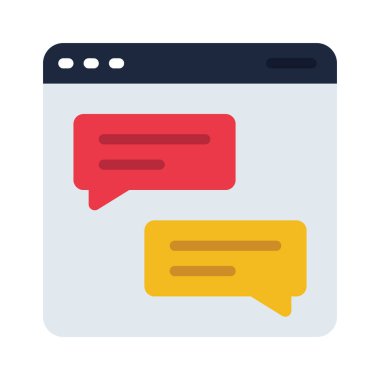 Çevrimiçi Web Sitesi Mesajlaşma simgesi, vektör illüstrasyonu