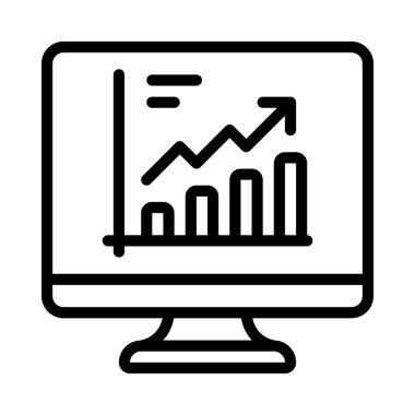 Grafiksel grafik diyagramı simgesi silueti