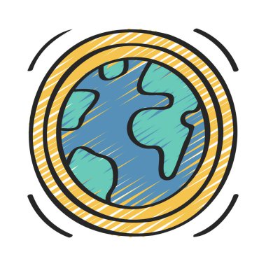 Dünya Atmosfer Web simgesi vektör illüstrasyonu