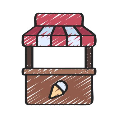 Dondurma düz simge, vektör illüstrasyonu