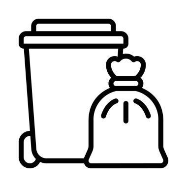 Çöp ve Bin Web simgesi vektör illüstrasyonu 