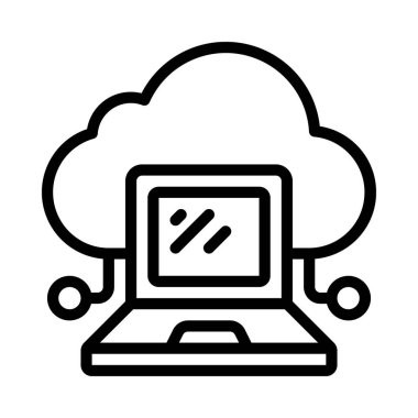 Bulut Bilgisayar simgesi, vektör illüstrasyonu  