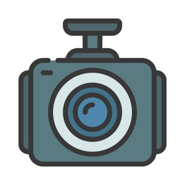 Dash Cam web simgesi vektör illüstrasyonu