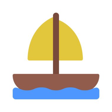  Tekne simgesi, basit vektör çizim