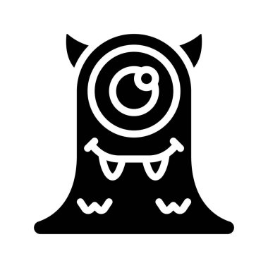 Beyaz arkaplanda canavar vektör çizimi 