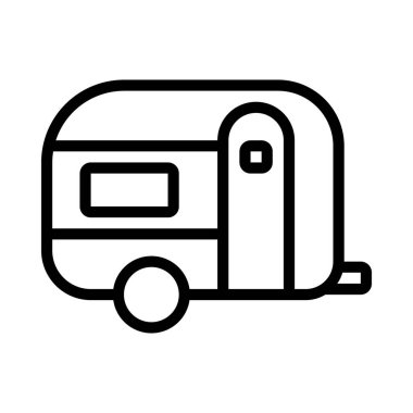 Caravan flat icon, vector illustration