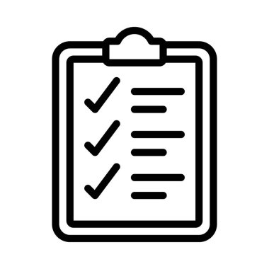 Kontrol listesi vektör simgesi tasarımı, illüstrasyon 